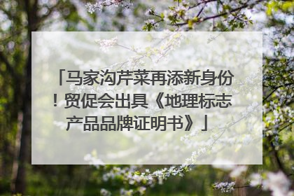 马家沟芹菜再添新身份！贸促会出具《地理标志产品品牌证明书》