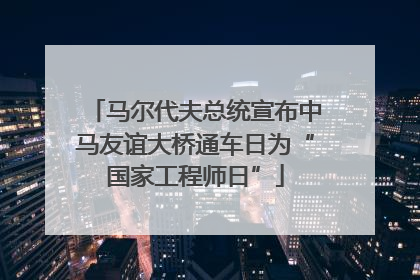 马尔代夫总统宣布中马友谊大桥通车日为“国家工程师日”
