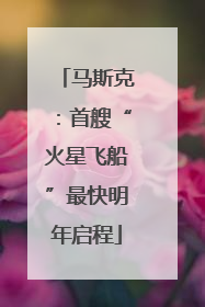 马斯克：首艘“火星飞船”最快明年启程
