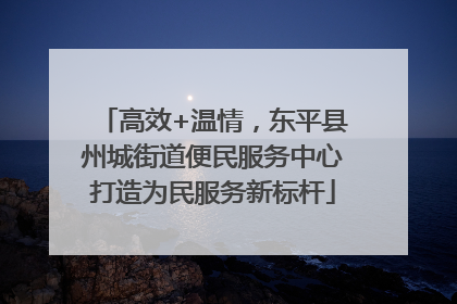 高效+温情，东平县州城街道便民服务中心打造为民服务新标杆