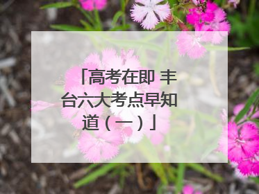 高考在即 丰台六大考点早知道（一）