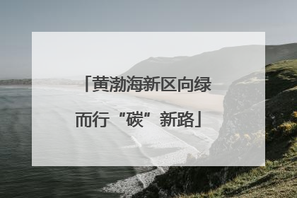 黄渤海新区向绿而行“碳”新路