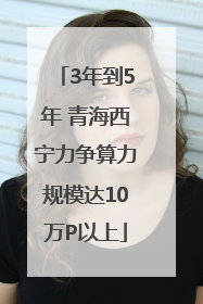 3年到5年 青海西宁力争算力规模达10万P以上