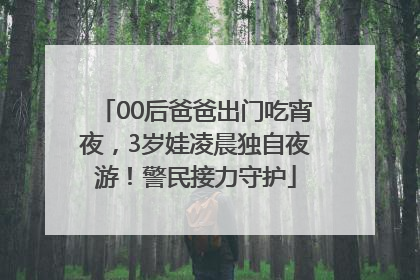 00后爸爸出门吃宵夜，3岁娃凌晨独自夜游！警民接力守护