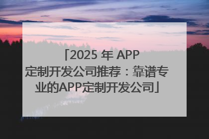 2025 年 APP 定制开发公司推荐：靠谱专业的APP定制开发公司
