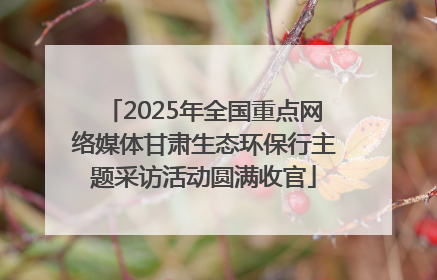2025年全国重点网络媒体甘肃生态环保行主题采访活动圆满收官