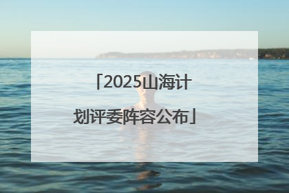 2025山海计划评委阵容公布