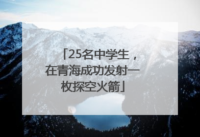 25名中学生，在青海成功发射一枚探空火箭
