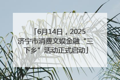 6月14日，2025济宁市消费文娱金融“三下乡”活动正式启动