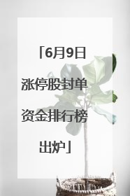 6月9日涨停股封单资金排行榜出炉