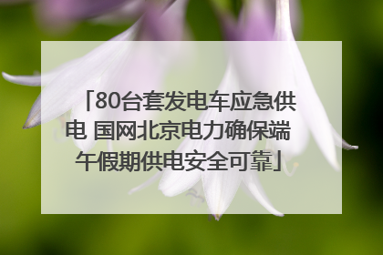 80台套发电车应急供电 国网北京电力确保端午假期供电安全可靠